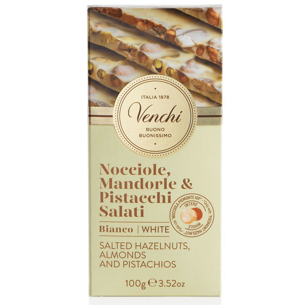 Venchi White Chocolate and Salted Nuts Bar 100g